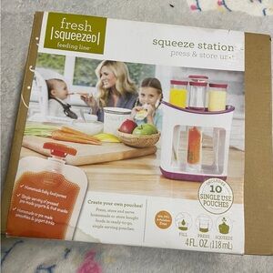 Toddler puree squeeze station fresh squeezed